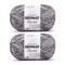 Bernat Blanket Ashen Titanium Yarn - 2 Pack of 300g/10.5oz - Polyester - 6 Super Bulky - 220 Yards - Knitting/Crochet